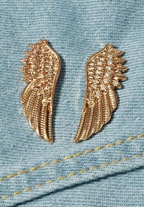 Set Of 2 Punk Wing Collar Pins
