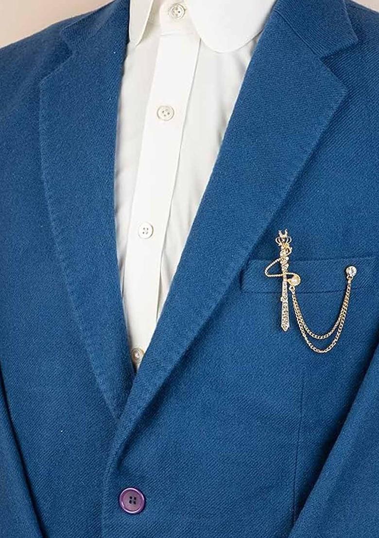 Gold Plated Zircon Studded Brooch