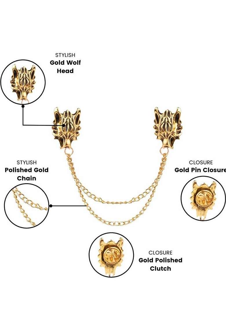 Gold Toned Plated Alloy Brooch - Indya