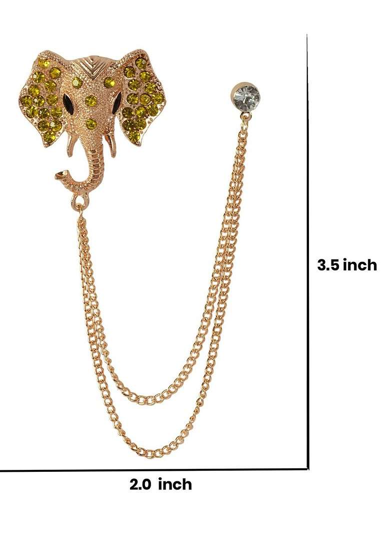 Gold Toned Plated Alloy Brooch - Indya