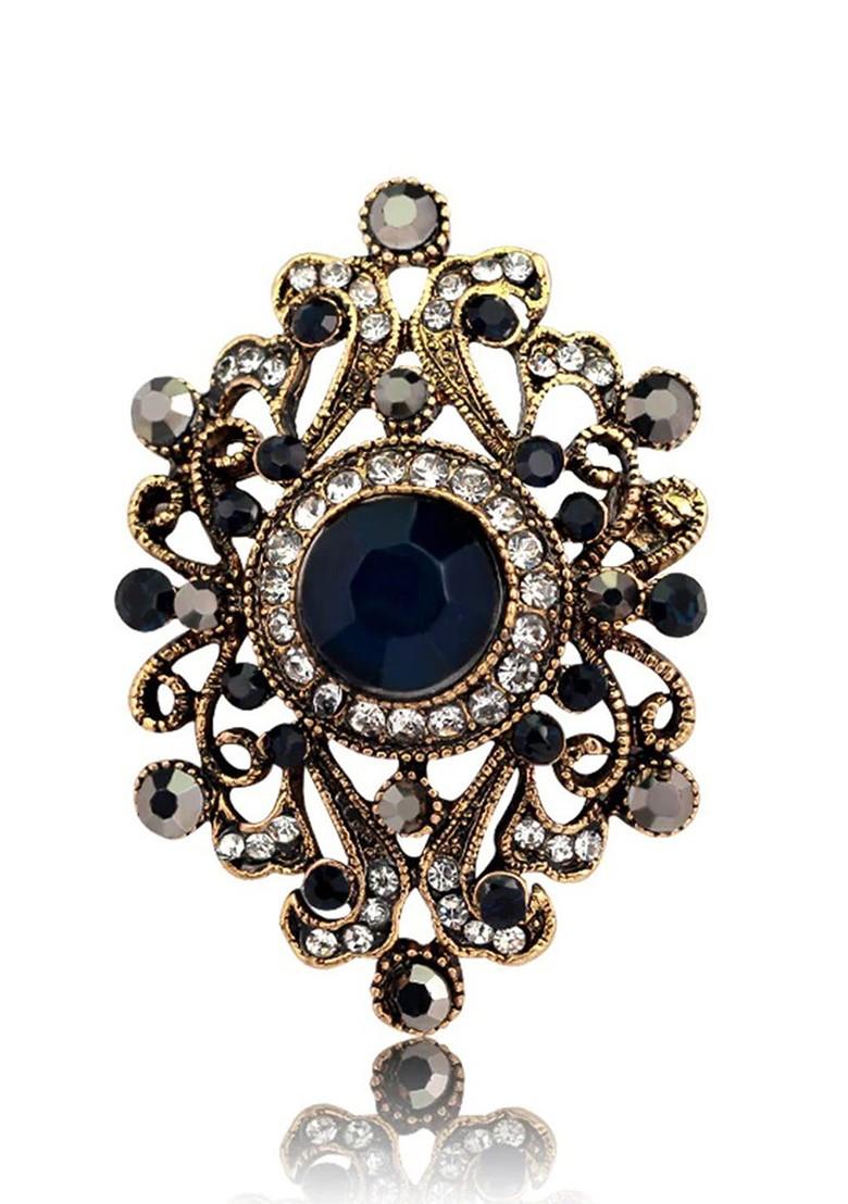 Women Rhinestone Studded Pin Brooch