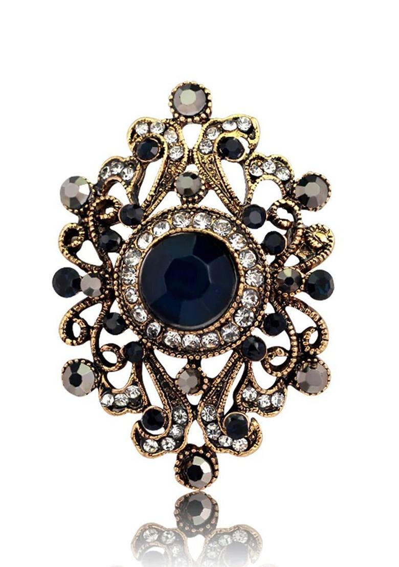 Women Rhinestone Studded Pin Brooch