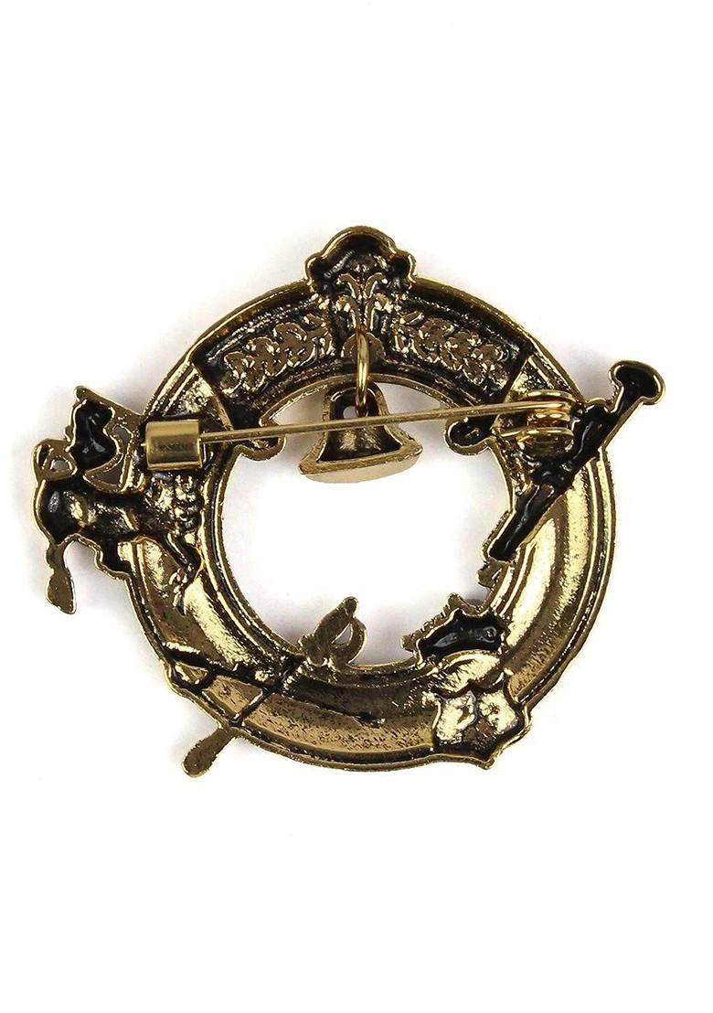 Men Crimson Circle Drape Brooch