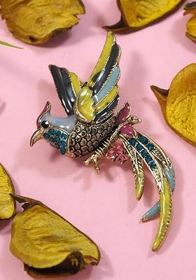 Meenakari Work Wedding Brooch For Men And Women