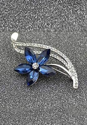 Alloy Floral Crystal Charm Brooch