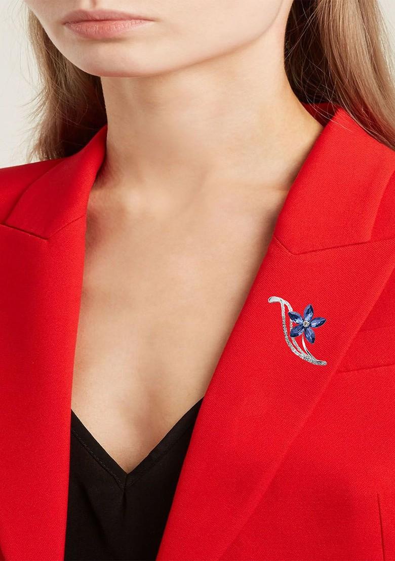 Alloy Floral Crystal Charm Brooch