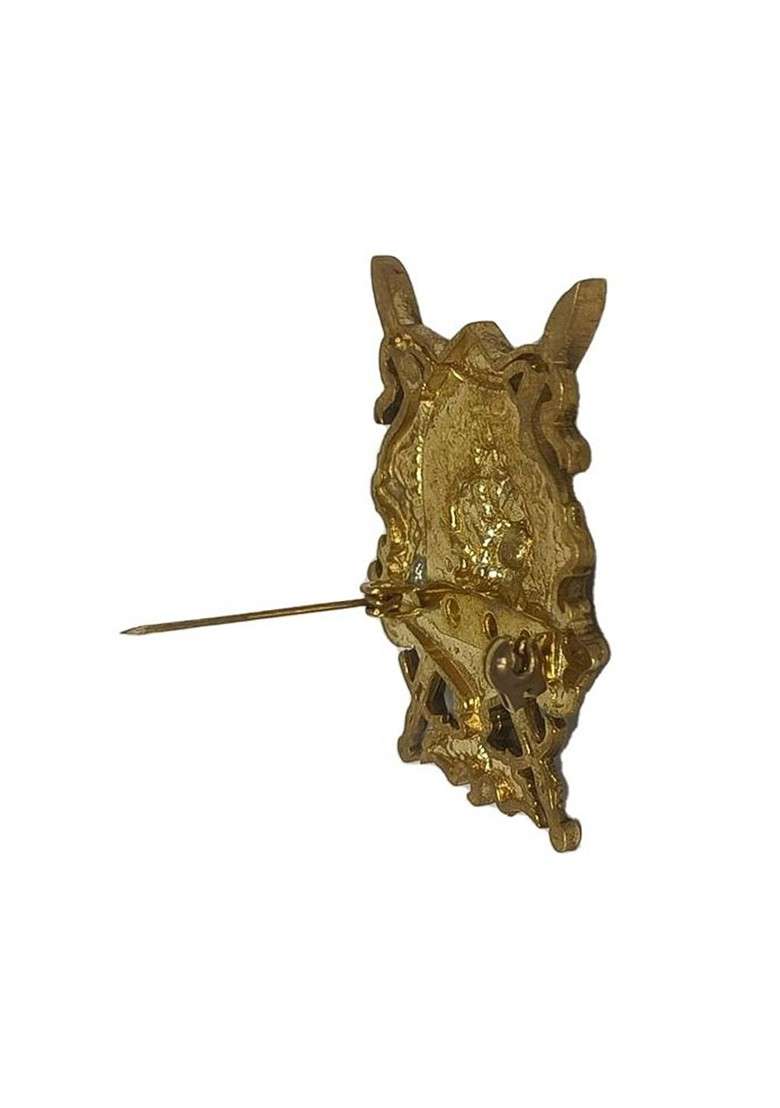 Gold Toned Plated Brass Brooch - Indya