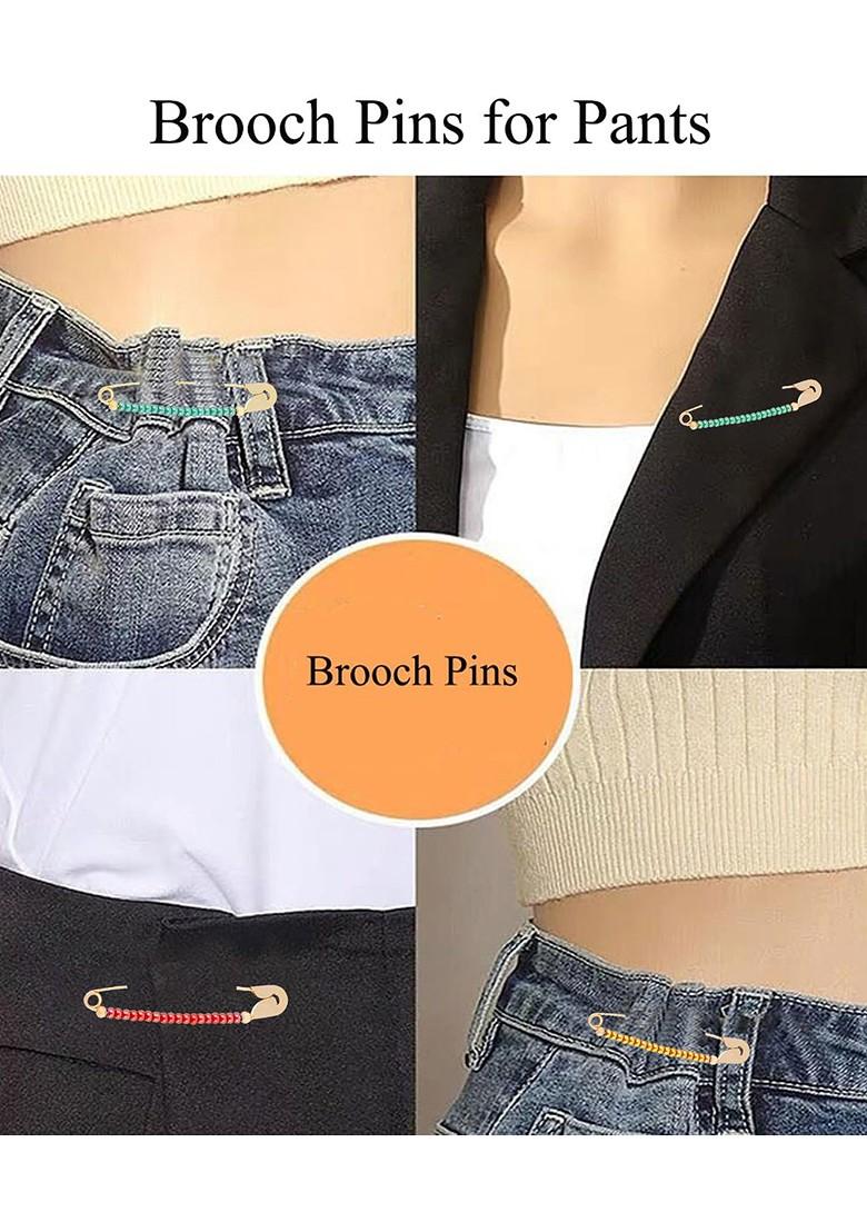 Maharashtrian Golden Safety Saree Pleats Pin Pearl Brooch