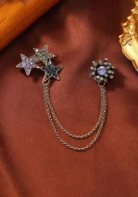 Unisex Lapel Pin With Chain