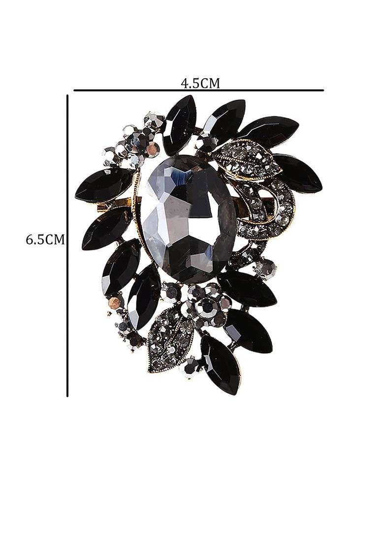 Crystal Studded Brooch - Indya