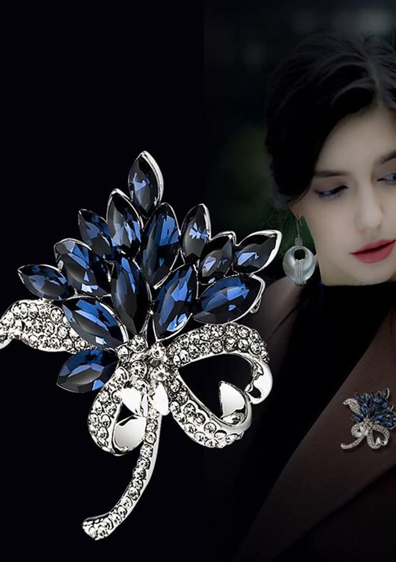 Crystal Rhinestone Studded Brooch