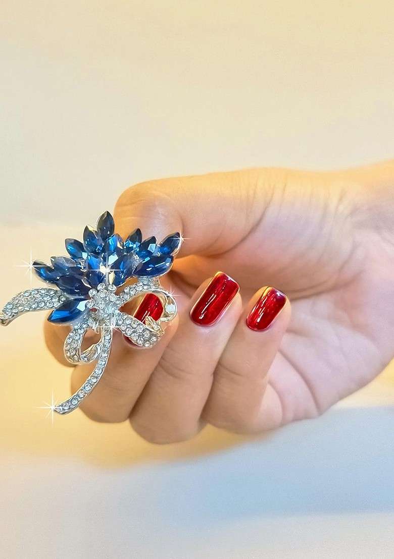 Crystal Rhinestone Studded Brooch - Indya