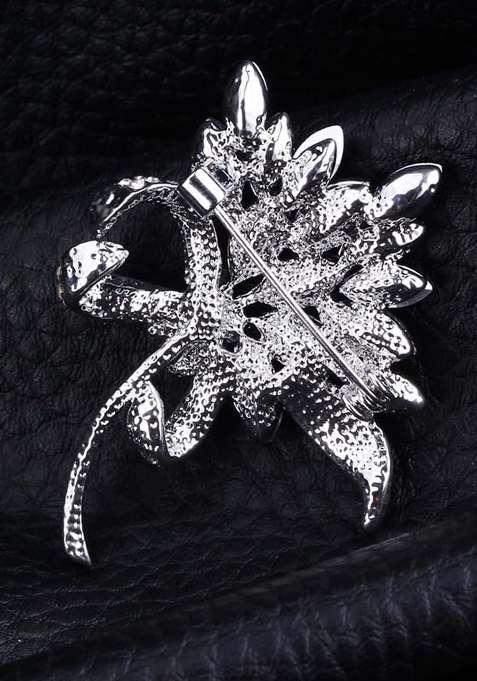 Crystal Rhinestone Studded Brooch