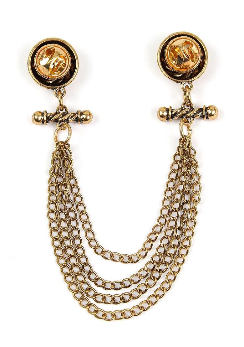 Twin Hoops Charm Brooch