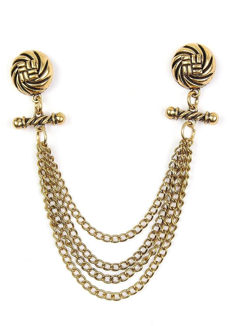 Twin Hoops Charm Brooch