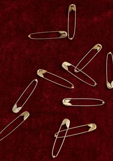 Set Of 12 Gold Toned Saree Pins