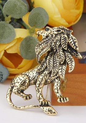 Women Lion Shaped Antique Vintage Alloy Brooch