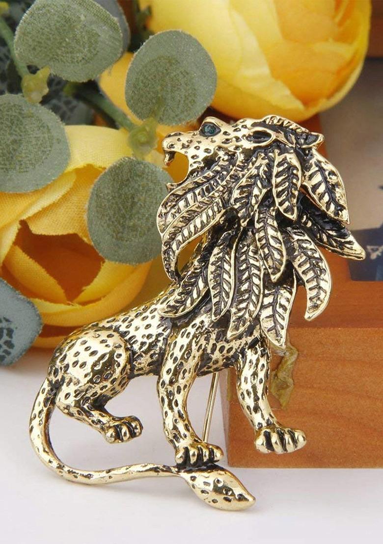Women Lion Shaped Antique Vintage Alloy Brooch