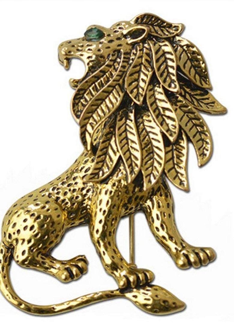 Women Lion Shaped Antique Vintage Alloy Brooch