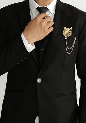 Gold Plated Zircon Studded Brooch