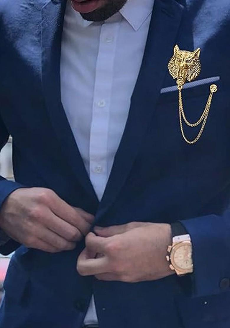 Gold Plated Zircon Studded Brooch