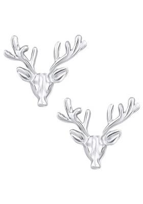 Set Of 2 Deer Face Shaped Wedding Brooch Lapel Pin Collor Pin