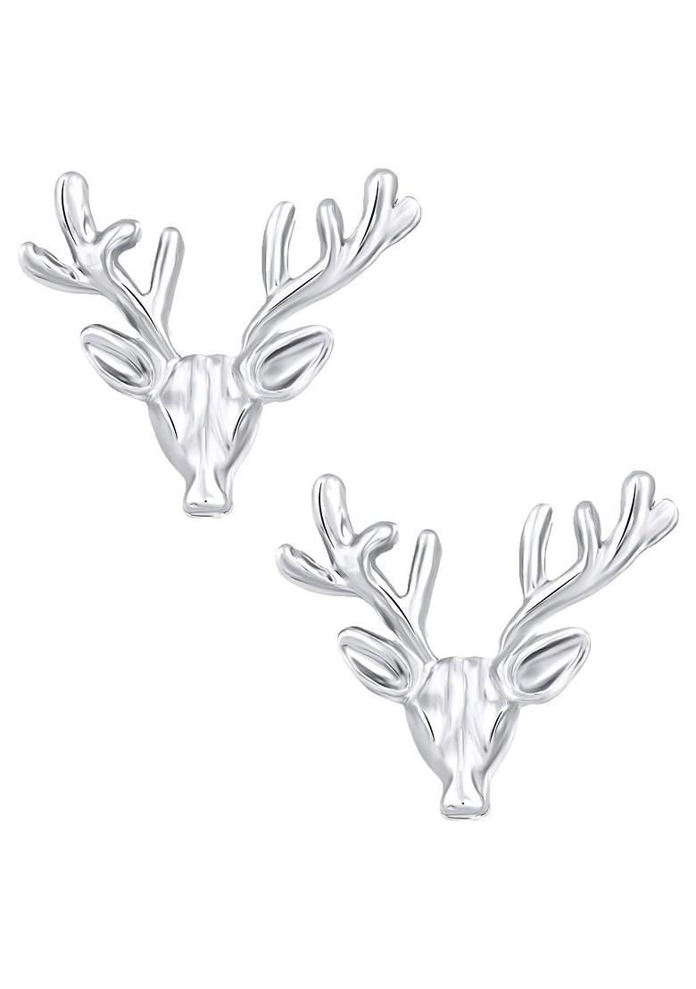 Set Of 2 Deer Face Shaped Wedding Brooch Lapel Pin Collor Pin