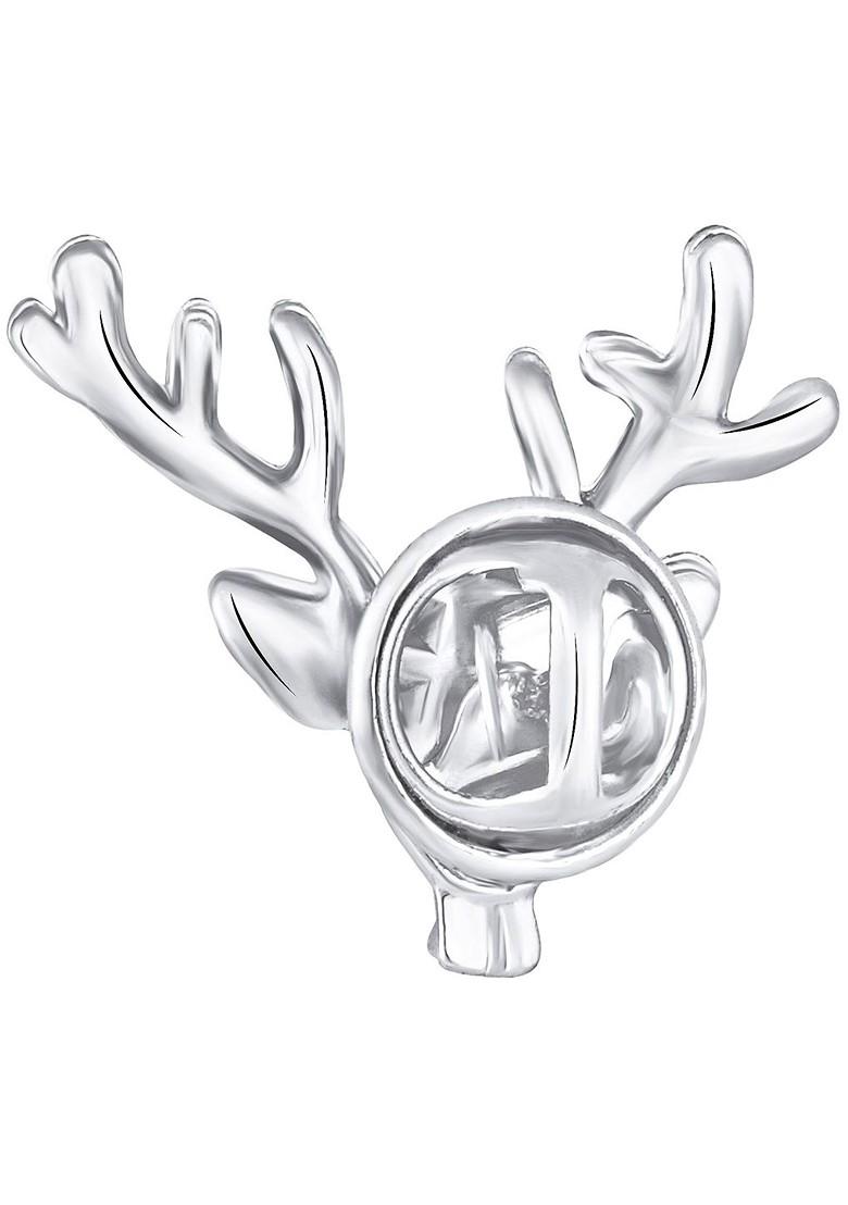 Set Of 2 Deer Face Shaped Wedding Brooch Lapel Pin Collor Pin