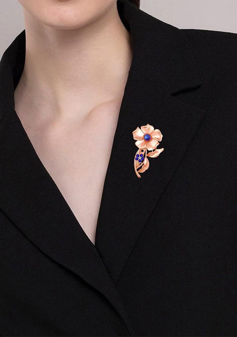 Women Floral Shaped Studded Brooch