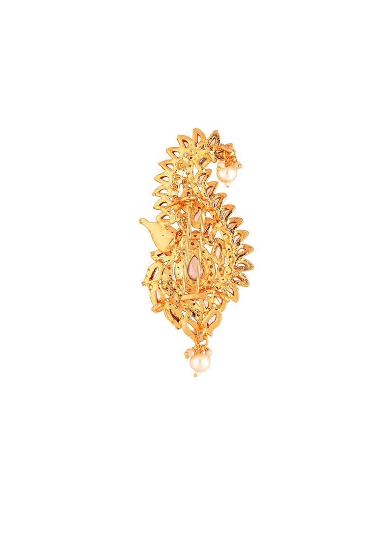 Men Stone Studded Kalangi Brooch - Indya