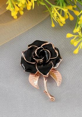 Gold Plated Rose Flower Brooch