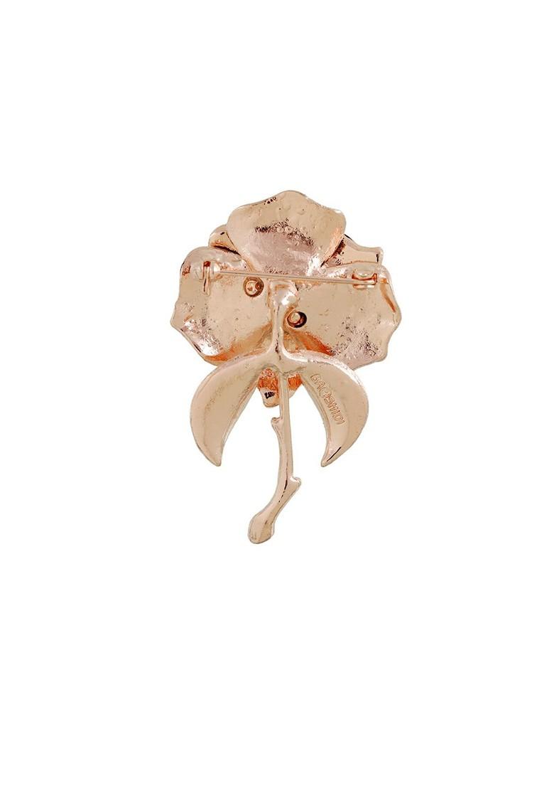 Gold Plated Rose Flower Brooch