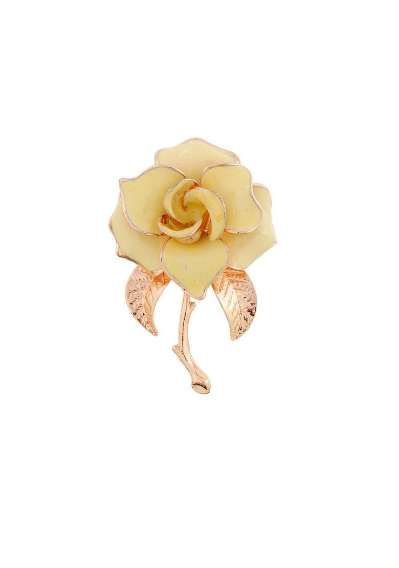 Gold Plated Rose Shape Statement Brooch