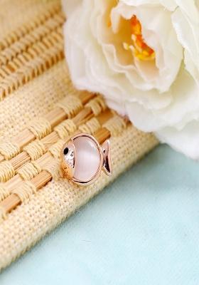 Women Gold Plated Stone Studded Small Fish Brooch