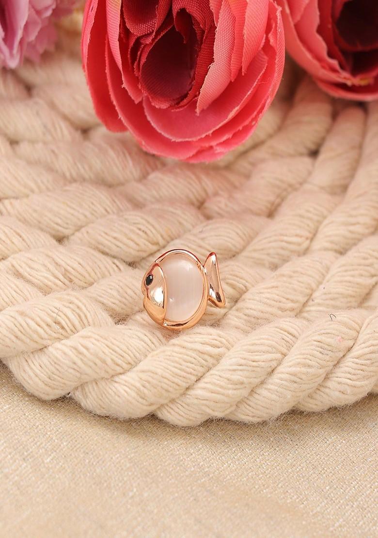 Women Gold Plated Stone Studded Small Fish Brooch