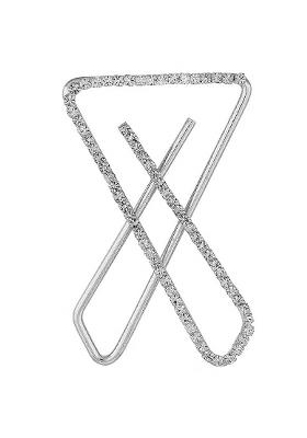 Silver Plated Clip On Stone Safety Saree Pleats Pin Brooch
