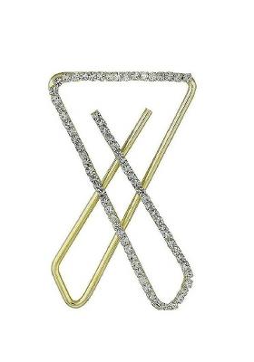 Gold Plated Clip On Stone Safety Saree Pleats Pin Brooch