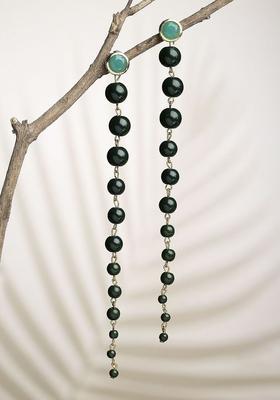 Gold Plated Alloy Green Kundan Earrings