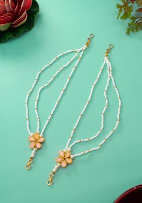 Gold Plated Alloy Golden Pearls Earrings