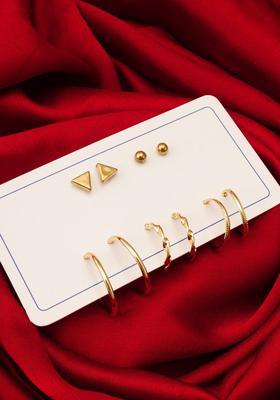 Gold Plated Alloy Golden Pearls Earrings