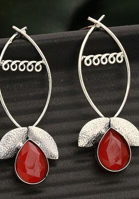 Silver Plated Alloy Silver Artificial Stones Earrings