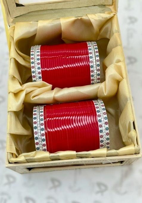 Women Red Alloy Bridal Chooda Set