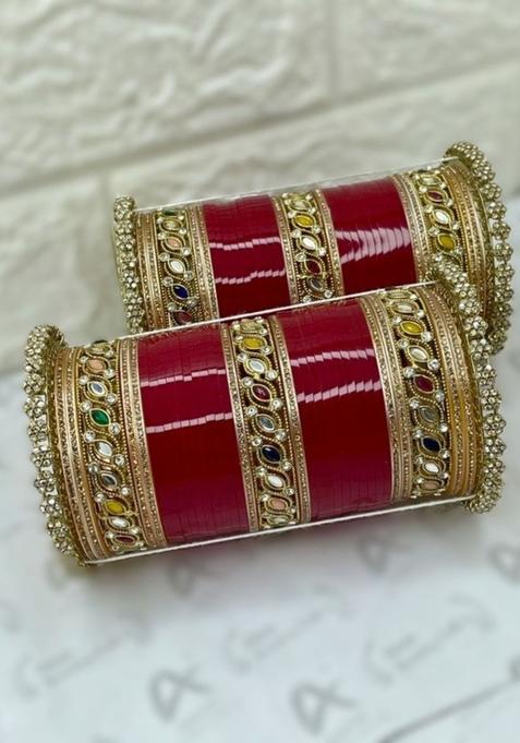 Gold Plated Kundan Bangle