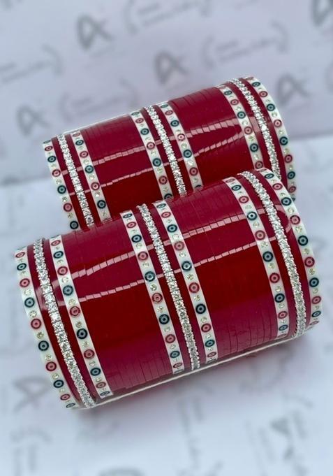 Set Of 2 Stones Studded Bridal Chuda Bangles