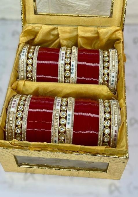 Gold Plated Antique Kundan Bangle