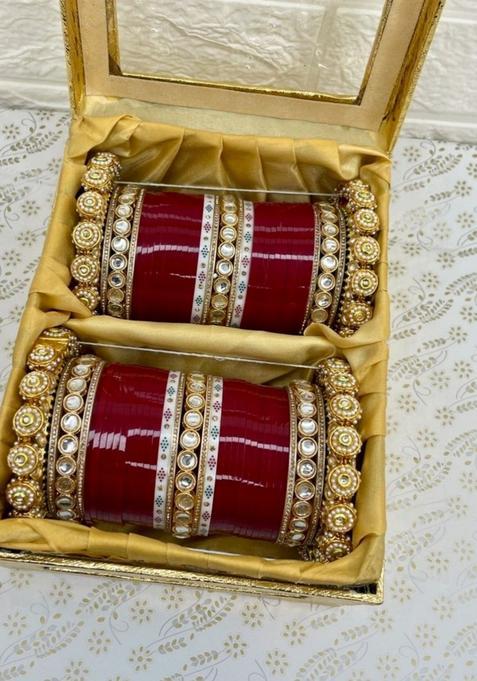 Gold Plated Meenakari Kundan Bangle