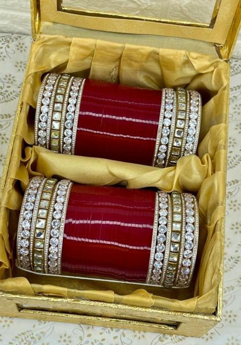 Gold Plated Meenakari Kundan Bangle