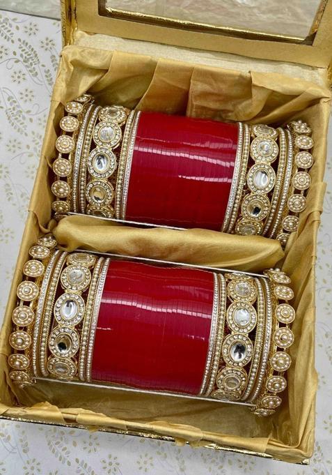 Gold Plated Meenakari Kundan Bangle