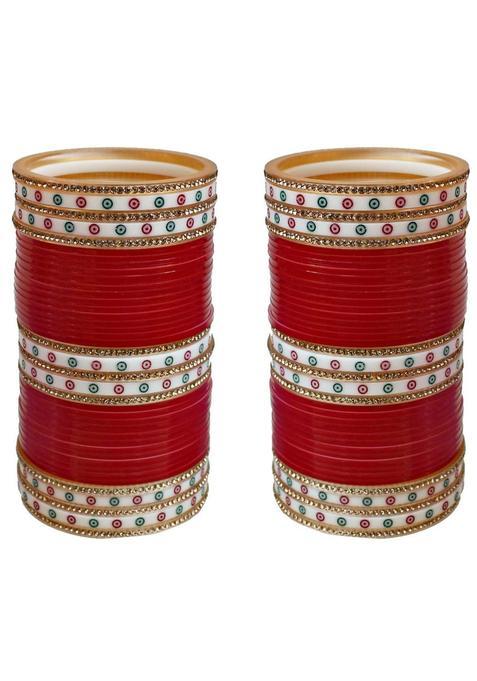 Set Of 78 Gold Plated Kundan Stone Studded Bangle