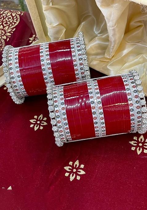 Set Of 2 AD Studded Bridal Chuda Bangles